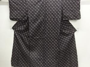 アンティーク　木綿本場久留米絣　幾何学模様単衣着物